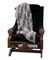The Hen House Gray and Black Persian Lamb Animal Faux Fur Throw Blanket 50" x 58"